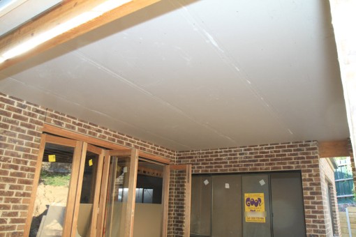 Plaster ceiling in the outdoor room.