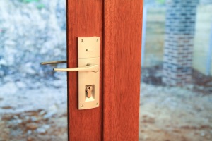 Close up of door handle on bi-fold